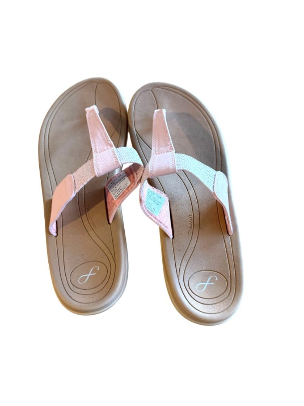 Freely T-Strap Sport Sandals 10 Womens Pink Thong Summer Classic Slip-On Comfort - Picture 6 of 6